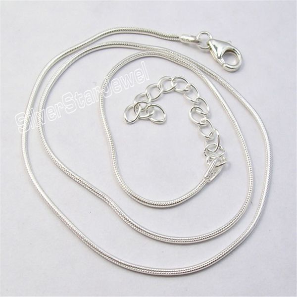 

solid silver 1.2mm snake chain 16" + 2" extension