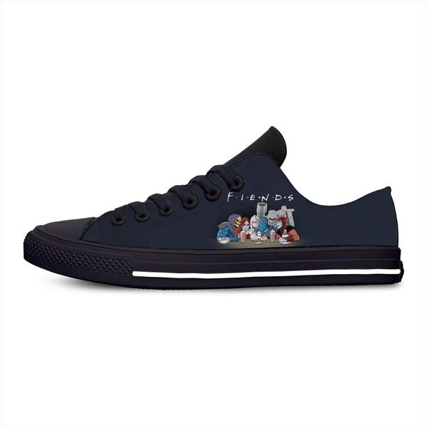 

vintage cartoon universe skeletor shredder funny casual canvas shoes low lightweight breathable 3d print men women sneakers, Black