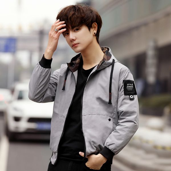 

2019 hooded jackets men new patchwork color block pullover jacket fashion tracksuit coat men hip hop streetwear jacket, Black;brown