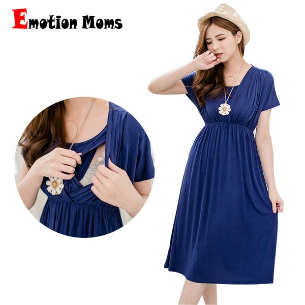 

emotion moms fashion nursing dress breastfeeding dress summer maternity clothes for pregnant women maternity dresses soft fabric, Black
