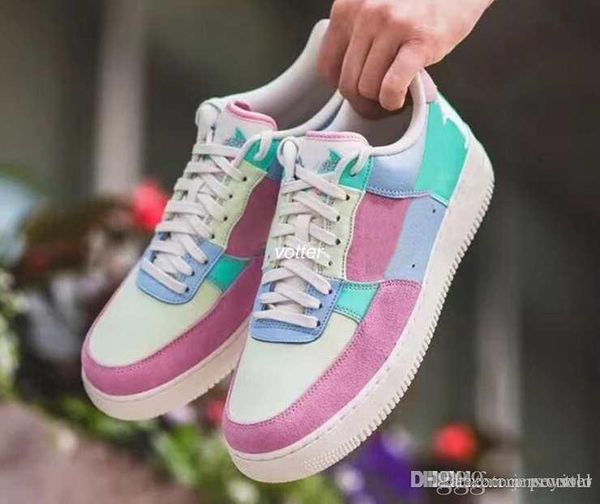 

2018 force low easter egg skateboarding shoes ah8462-400 forces one dunk sports sneakers for men women casual shoe size eur 36-45