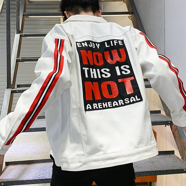 

men cotton jackets outwear coats men casual white jackets printing pattern new spring autumn loose size 3xl, Black;brown