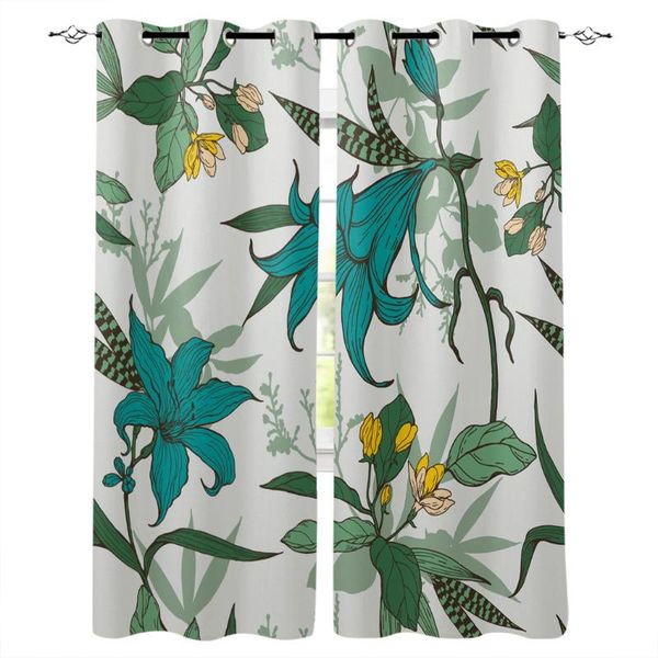 

plant carnation flower green leaf window curtains living room boys children bedroom kids cortina window treatment home decor