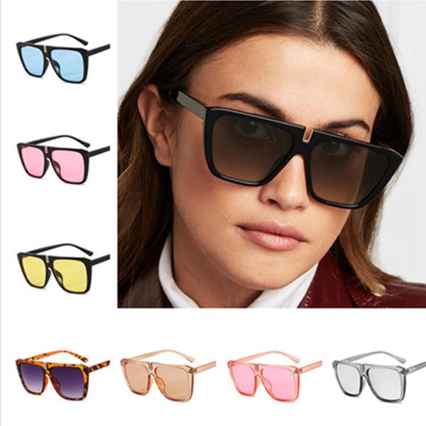 

fashion women & men personality sunglasses rectangle sun glasses goggles anti-uv spectacles oversize frame eyeglasses eyewear a, White;black