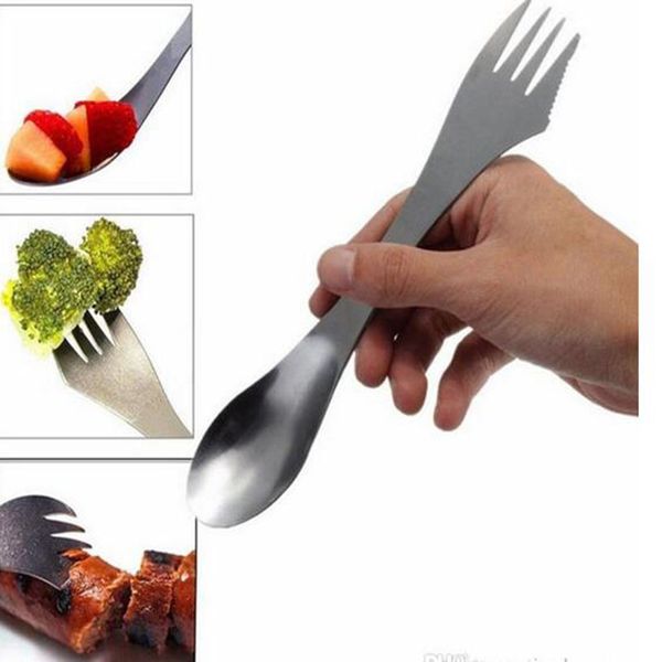 

открытый посуда вилка ложка spork 3 в 1 посуда из нержавеющей стали столовые приборы посуда комбо кухня открытый пикник совок нож вилка набо