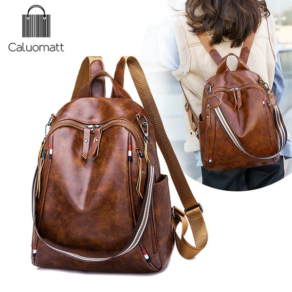 

caluoma2020 женский рюкзак женщины искусственная кожа рюкзак bolsa mochila feminina школьные сумки для девочек-подростков sac a dos femme