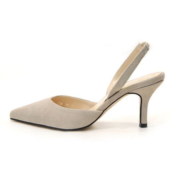 

new fashion women shoes pumps high stiletto with pointed suede word buckle with hollow fashion sandals party shoes, Black