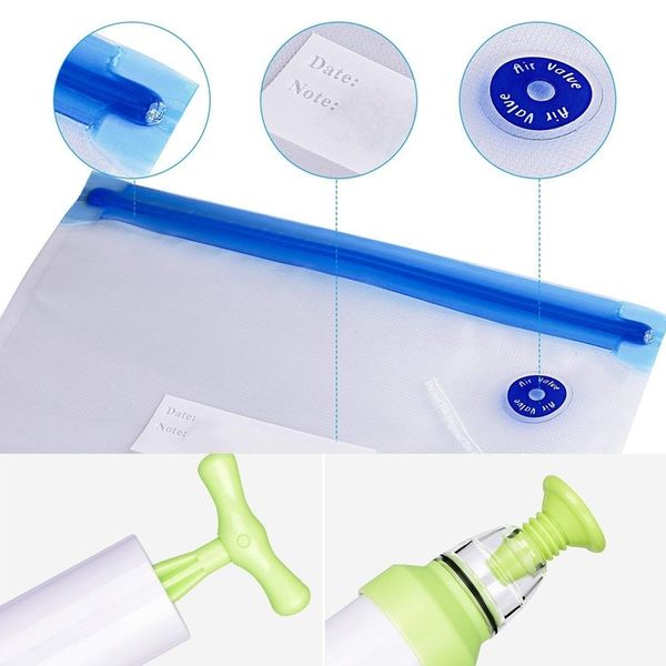 

sous-vide bags essentials kit for anova cooker, reusable food storage er and water cooking bags, 10 vacuum sealed bags with