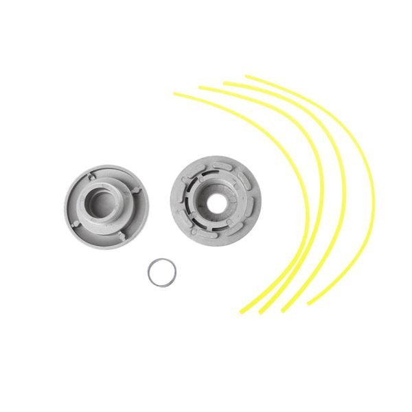 

garden grass trimmer head threaded nylon cutter head aluminum alloylawn mower accessory with 4 cables for hardware tools