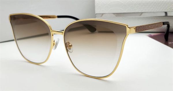 

luxury-fashion sunglasses aa042 cat eye crystal cutting surface frame metal legs with sequins veneer uv400 protection eyewear, White;black