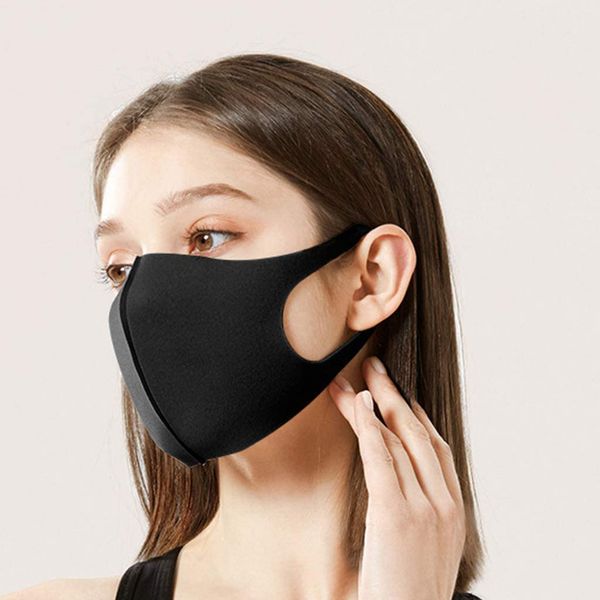 

anti dust masks anti-fog face mask for adults kids breathable washable reusable dustproof ice silk cotton masks, Black