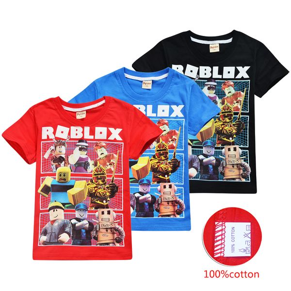 

4-12t kids boys girls roblox printed 100% cotton t shirts tees roblox kids tee shirts 3 colors kids designer clothes dhl ss118, Blue