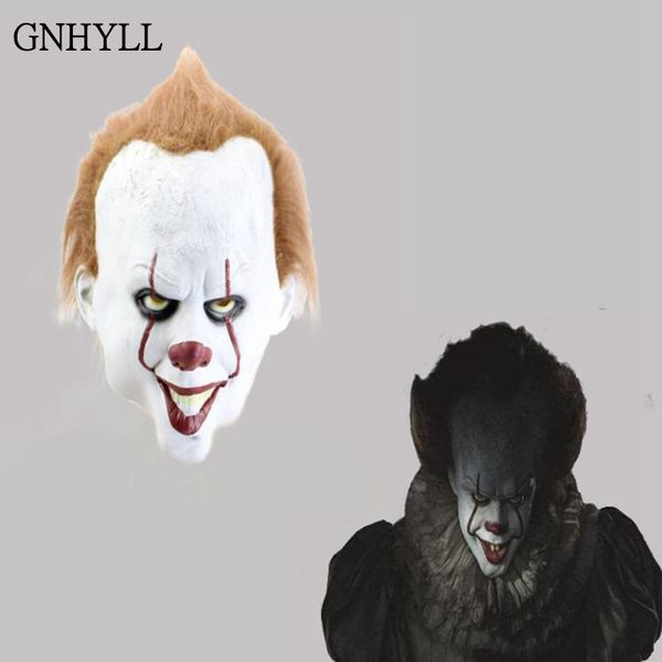 

gnhyll movie stephen king's it 2 joker pennywise mask full face horror clown latex halloween party hoorible masks cosplay prop
