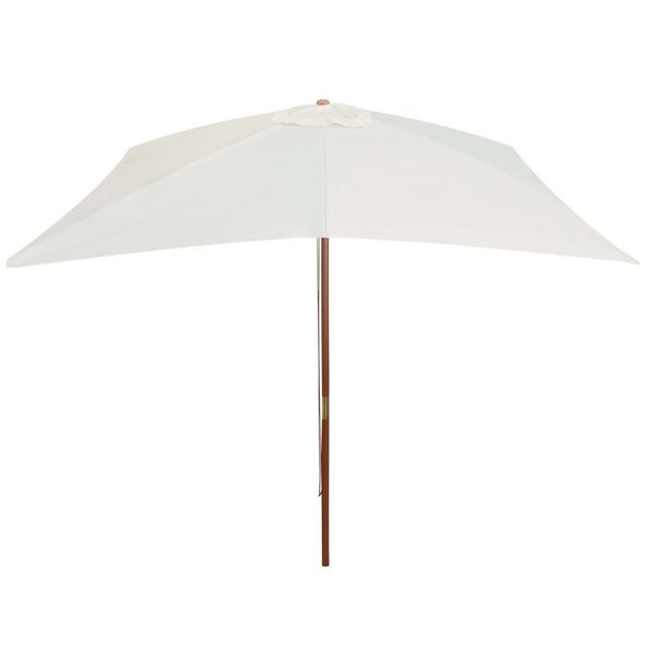 

parasol with wooden pole 200 x 300 cm cream white garden sets