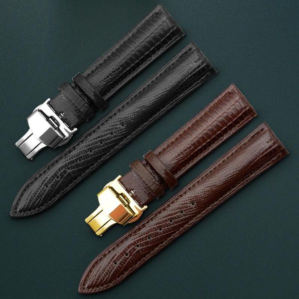 

calfskin genuine leather watchband belt for t035 watch strap bracelets butterfly buckle replacement 18mm 20mm 22mm 24mm, Black;brown