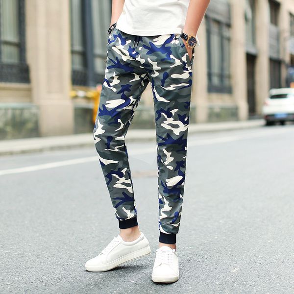 

8xl новый стиль мужчины камуфляж спортивные брюки лодыжки полосатые брюки суб-повседневные брюки плюс размер, White;black