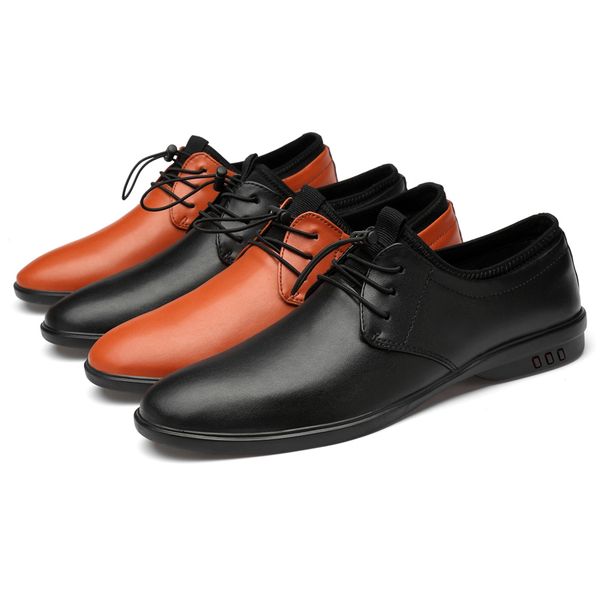 

spring autumn leather men casual shoes slip on leather breathable men driving shoes comfortable soft mens loafers %1975, Black