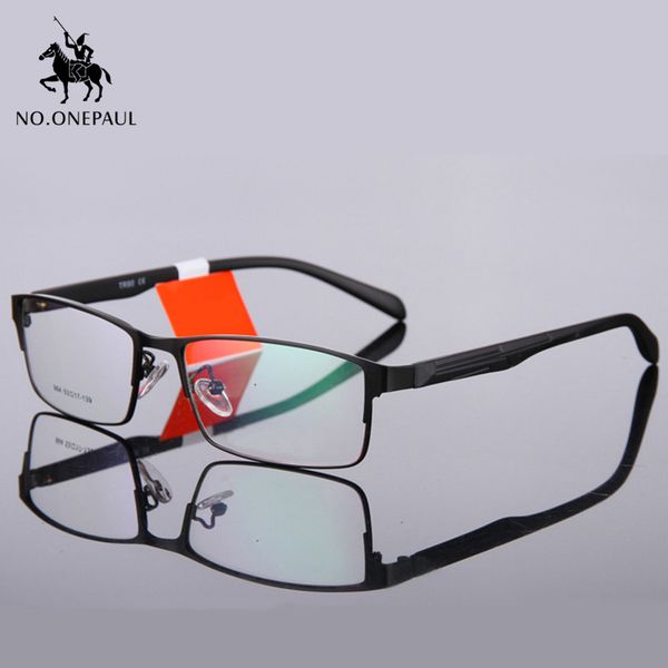 

no.onepaul prescription reading clear eye lens spectacle lunette eyewear titanium glasses frame men eyeglasses computer optical, Black