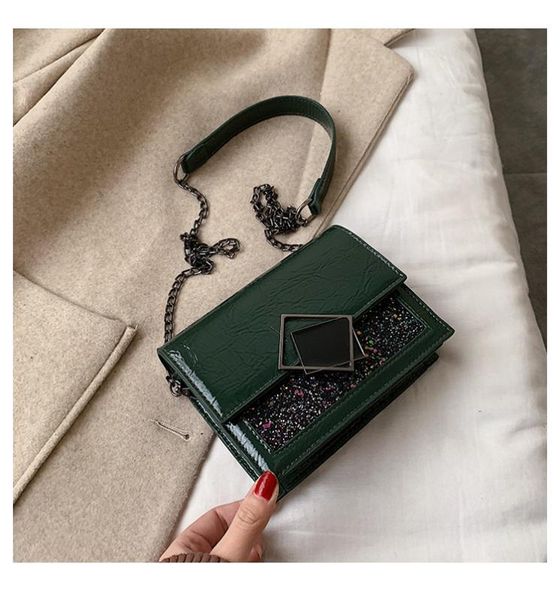 

2020 ньиве vrouwen тас pailletten vrouwen schoudertas сумка дам olie lederen handtas handtas keten tas