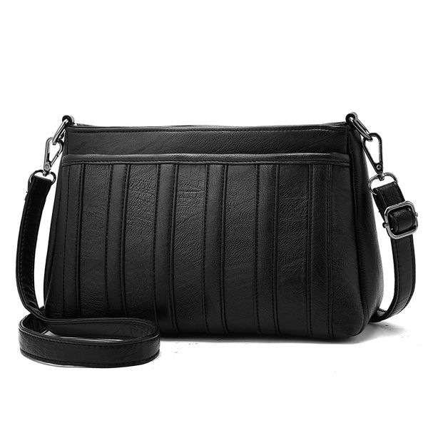 

new ladies shoulder bag korean fashion soft leather bag middle-aged and old mother handbag crossbody