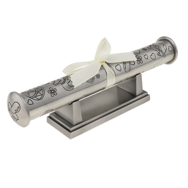 

certificate holder with stand set silver engraved keepsake cylinder storage