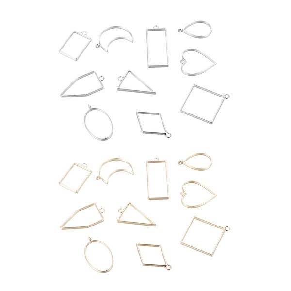 

20pcs geometric pendants hanging bracelet jewelry finding crafts w/ hole, Black