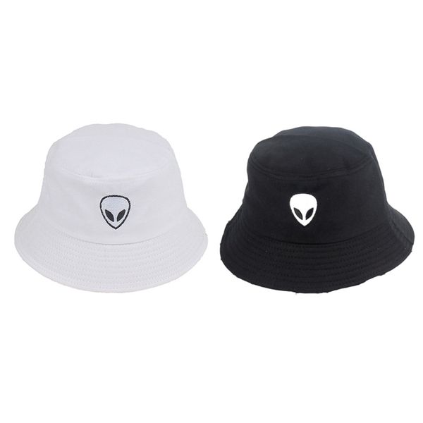 

new embroidered pattern alien patten basin cap fisherman hat, Blue;gray