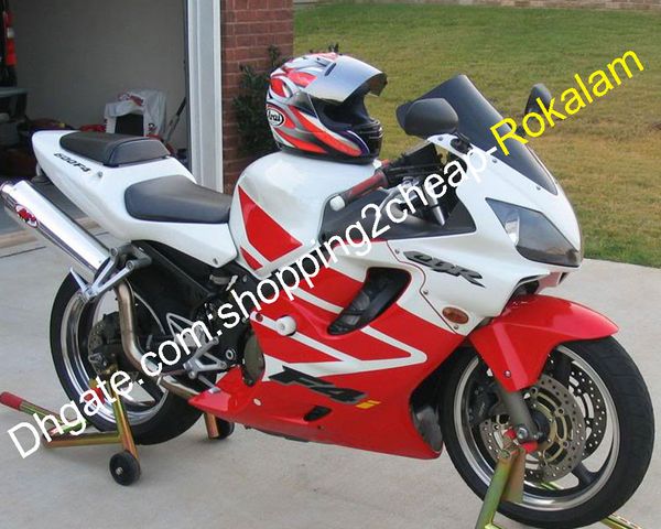 CBR 600 F4i Sportverkleidungsset für Honda CBR600 CBRF4i Weiß Rot Komplettset Motorradteile 2001 2002 2003 (Spritzguss)