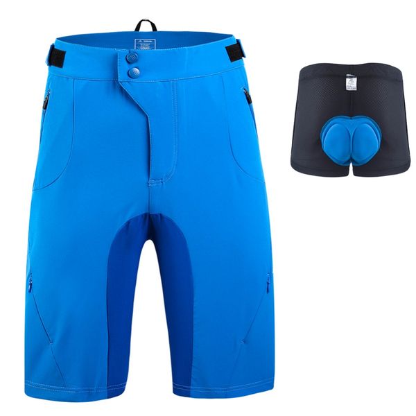 

saenshing downhill mtb shorts men+padded gel cycling shorts bike underwear mountain bike vtt short bermuda de ciclismo homens, Black