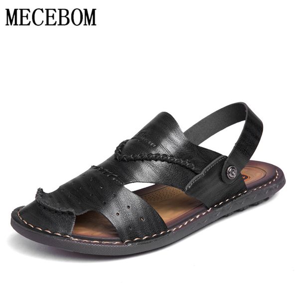 

2020 fashion summer men sandals big size 38-47 beach sandals flat slippers walking shoes non-slip summer men, Black