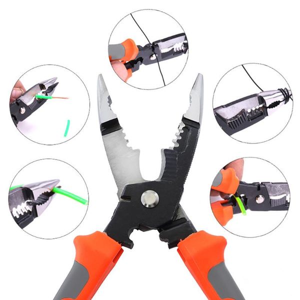 

6-в-1 multi-function клещи для зачистки проводов длинный нос плоскогубцы ручной инструмент new питания работа на дому деревообработка ручной