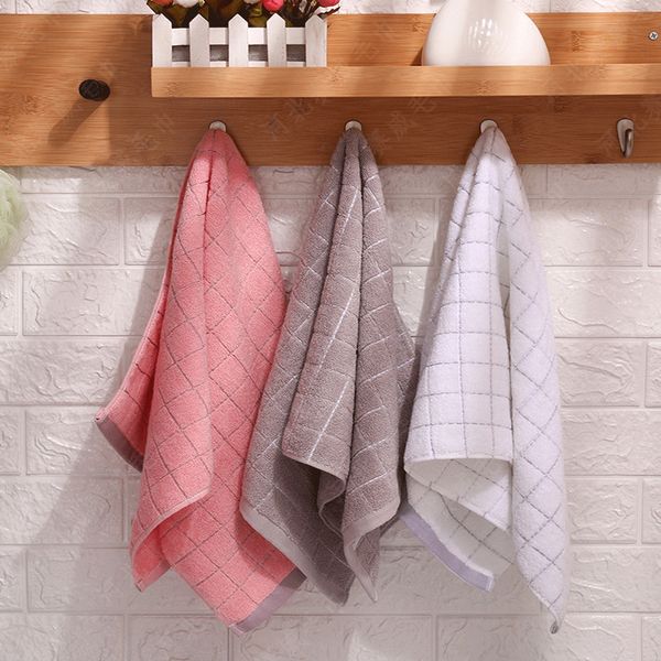

3pcs 75*34cm fashion plaid face towels 100% cotton thick hand towel long terry super soft absorbent washcloths bathroom cloths