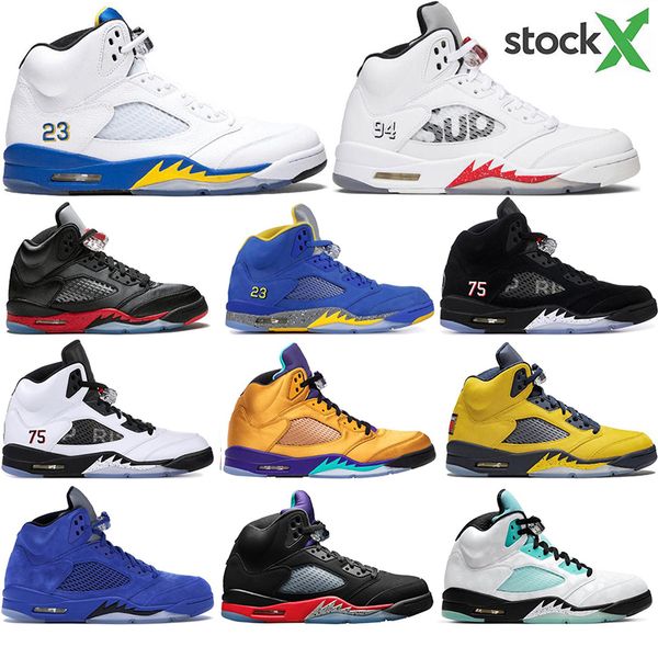 

2020 jumpman 5 5s wings international flight mens basketball shoes suede white black grape michigan sports sneakers designer trainers 40-47