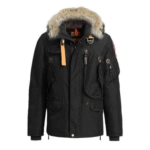 

sell winter fourrure down parka homme jassen daunejacke outerwear big fur hooded fourrure manteau italy down jacket coat hiver doudoune, Black