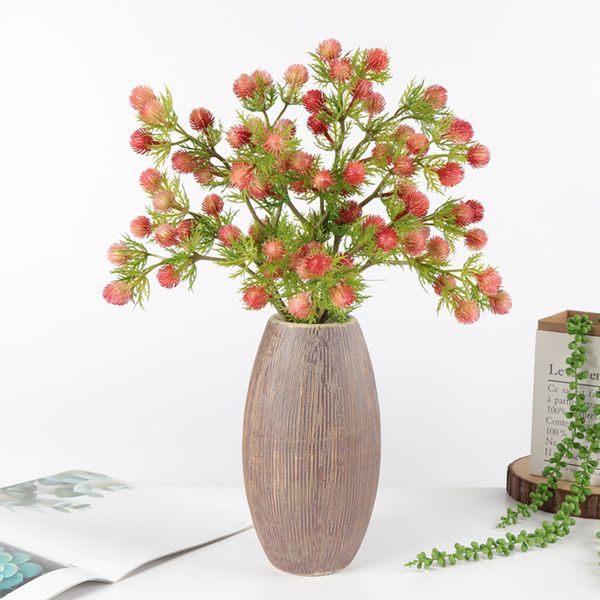 

56cm artificial flower single branch plastic fire home party decoration green plant wedding road guide fake flower