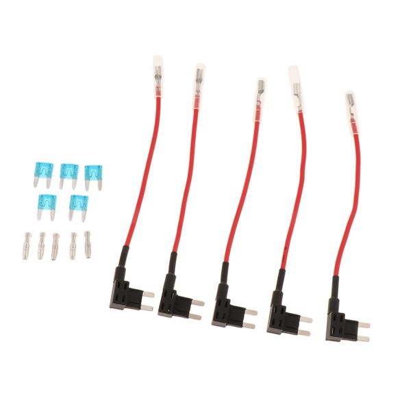

5pieces car add-a-circuit fuse tap adapter mini atm apm blade fuse holder