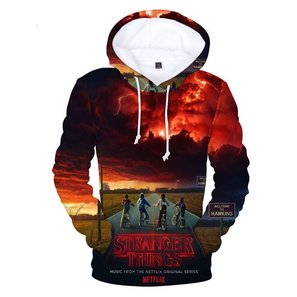 

stranger things 3d character printing leisure spring autumn male female sweatshirt hoodies street harajuku hip hop mx191113, Black