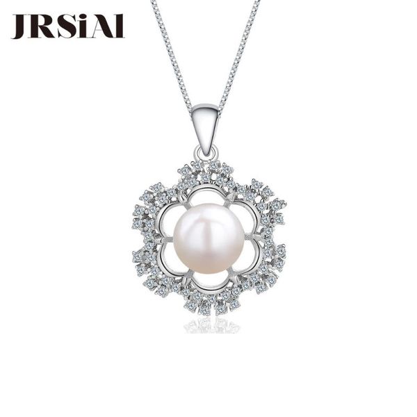 

jrsial s925 sterling silver zircon pearl pendant fashion girls necklace accessories beaded clavicle chain necklace jrp0091