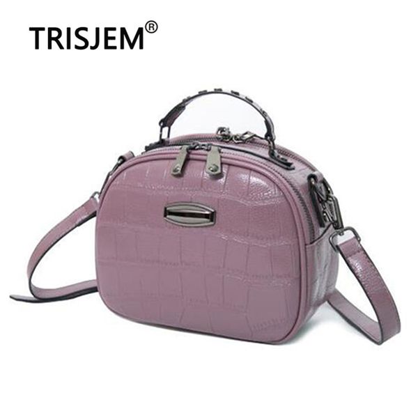 

rivet crocodile pattern oval small crossbady bags for women comfortable qualiity pu leather women's shoulder bag famous designer