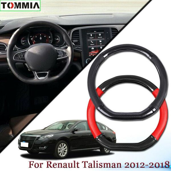 

car styling carbon fiber leather car steering wheel cover for volkswagen atlas