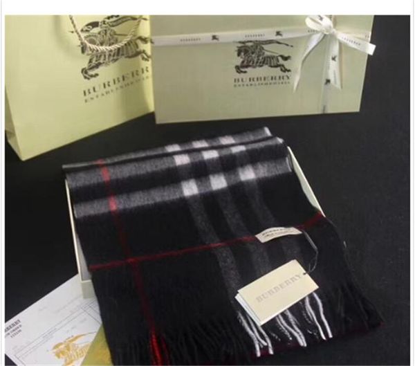 

2019high-end autumn and winter men's and women's wear wool scarf shawl a variety of color lattice tassel casual accessories, Blue;gray