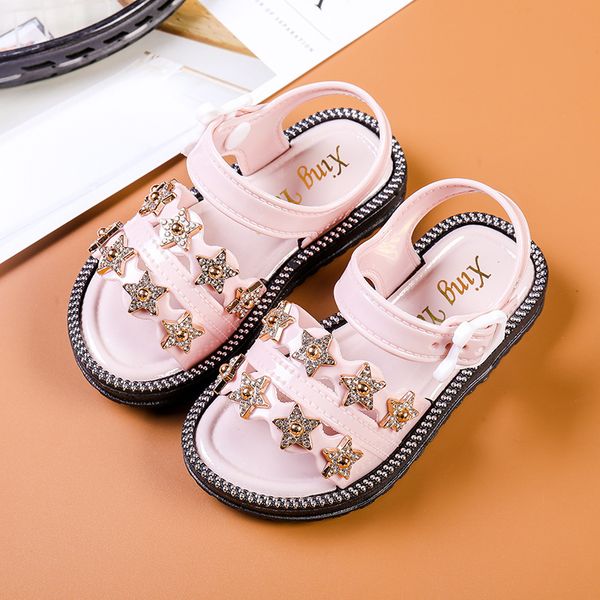 

2020 new summer style girls sandals children toddler kids girls beach sandals cute bow girls princess shoes -13 years sneakers t200530, Black;red