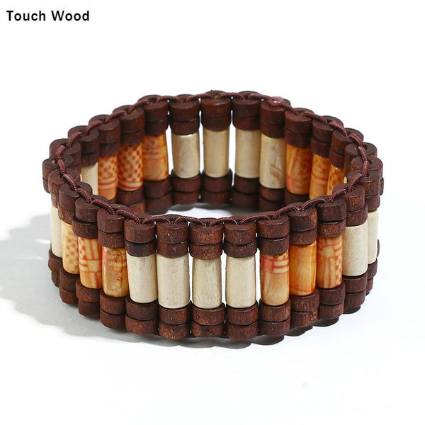 

men vintage woven bracelet / vintage leather wooden bead bracelet / whole dropshipping, Golden;silver