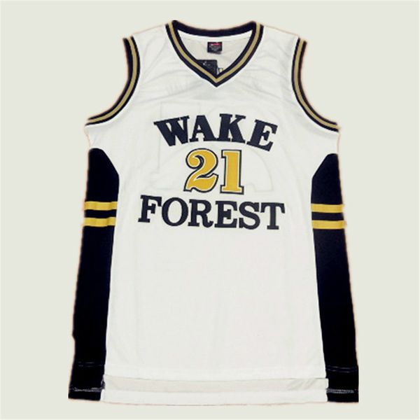 

ncaa wake forest demon deacons #21 duncan college basketball jersey - white, Black