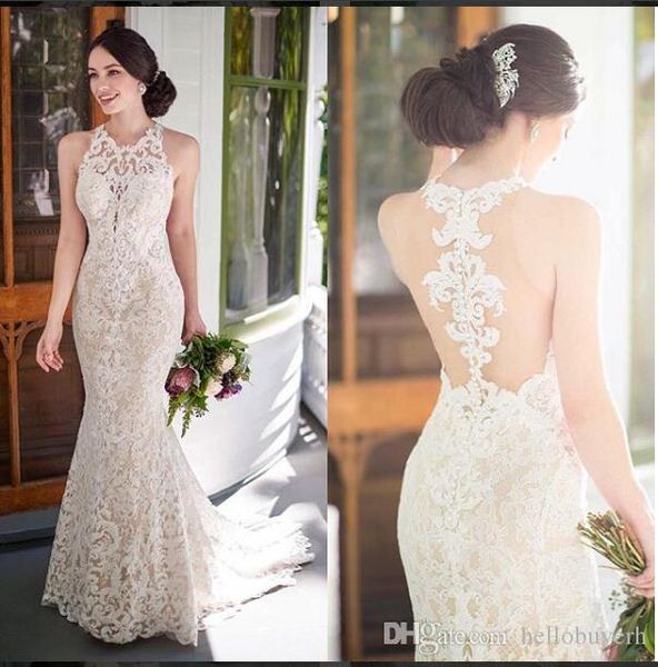 

2018 сексуальные кружева русалка свадебные платья выкройки саудовская аравия пляж mariage свадебные платья свадебные платья, White