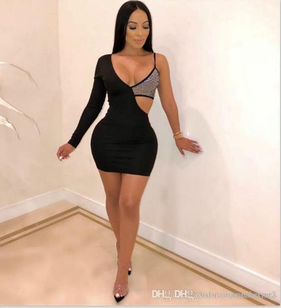 

women designer sequins panelled bodycon dress hollow out dresses fashion solid color dresses night club dresses, Black;gray