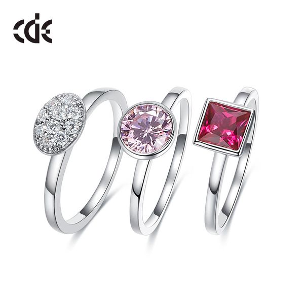 

fashion- and american geometry fashion 925 sterling silver use swarovski crystal ring combination, Golden;silver