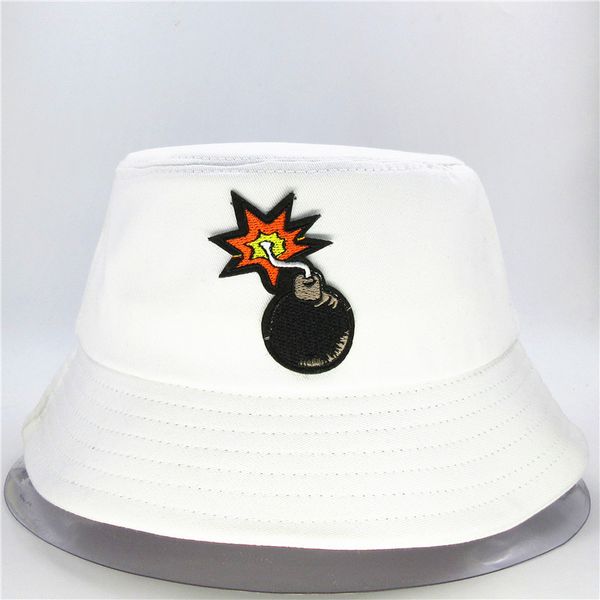 

the new style cartoon bomb embroidery bucket hat fisherman hat outdoor travel sun cap hats for child men and women 283