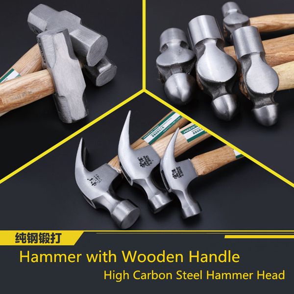 

curved claw hammer with wood handle planishing chasing hammer with wooden handle round head ball pein