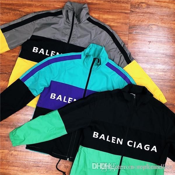 

19 pring new luxuriou brand de ign color blocked bb old chool jacket women men ca ual weat hirt treetwear outdoor hoodie jacket